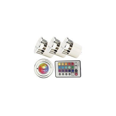 3 Ampoules LED multicolore RVB GU5.3 + télécommande