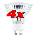 4 Ampoules 60 LED GU10 - Blanc chaud