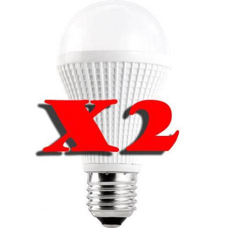 Lot de 2 ampoules LED High-Power 9 W E27 blanc chaud