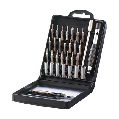 Boîte à outils avec 21 embouts en chrome vanadium - Tournevis plat + Torx + clés à pipe