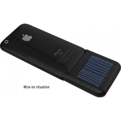 Chargeur solaire avec batterie pour iPhone - noir