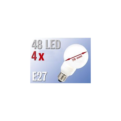 4 Ampoules globe 48 LED E27 blanc chaud