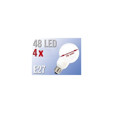 4 Ampoules globe 48 LED E27 blanc chaud