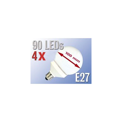 4 Ampoules globe 90 LED E27 blanc froid