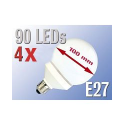 4 Ampoules globe 90 LED E27 blanc froid