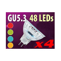 4 Ampoules 48 LED couleur changeante