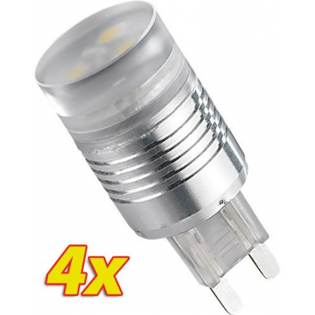 4 Ampoules 3 LED G9 blanc chaud
