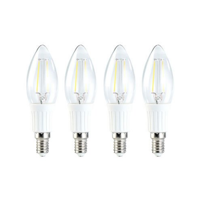 4x ampoule LED Blanc Chaud, style bougie à filament