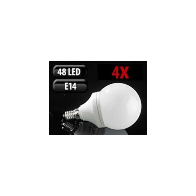 4 Ampoules 48 LED E14 blanc chaud