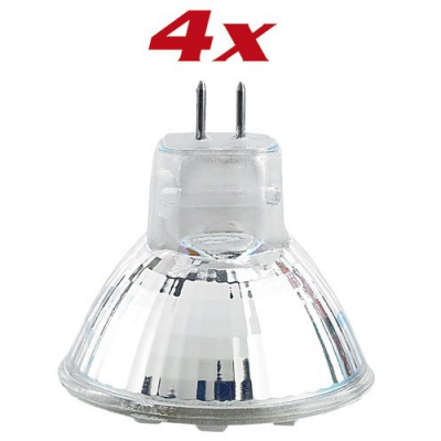 4 Ampoules 12 LED GU4 blanc chaud 12 V