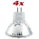 4 Ampoules 12 LED GU4 blanc chaud 12 V