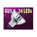 Ampoule 24 LED GU5.3 rouge