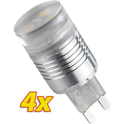 4 Ampoules 3 LED G9 blanc froid