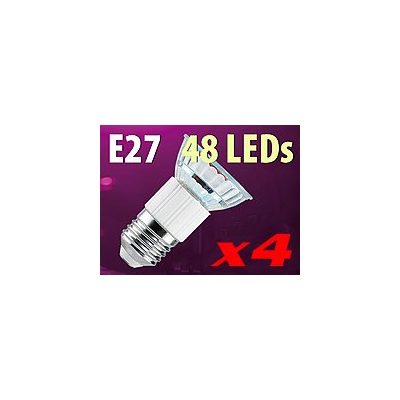 4 Ampoules 48 LED E27 blanc chaud