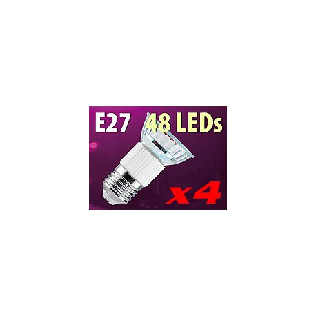 4 Ampoules 48 LED E27 blanc chaud