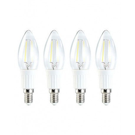 4x ampoule LED Blanc Neutre, style bougie à filament