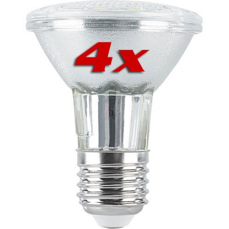 4 Ampoules PAR20 15 LED E27 blanc froid