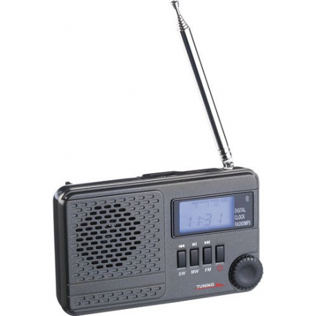 Récepteur radio mondial, réveil et lecteur MP3 autonome