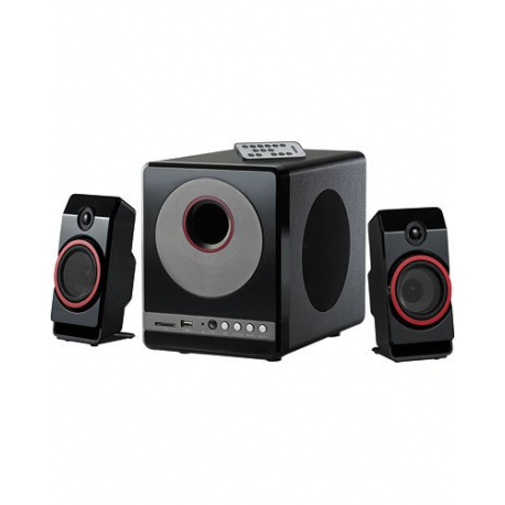 Pack 2.1 enceintes 2 x 5 W + subwoofer 16 W + port USB et lecteur SD