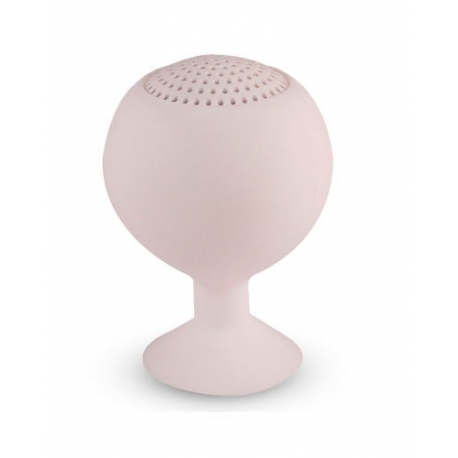 Enceinte-Boule autonome à ventouse en silicone pour Smartphone - Blanche