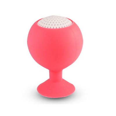 Enceinte-Boule autonome à ventouse en silicone pour Smartphone - Rose