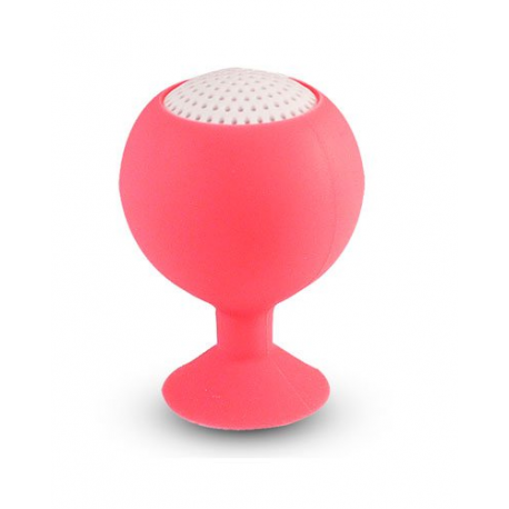 Enceinte-Boule autonome à ventouse en silicone pour Smartphone - Rose