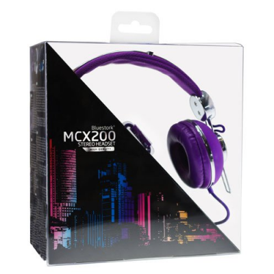 Casque stéréo avec microphone intégré (kit mains-libres) - Violet