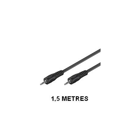 Câble audio Jack 3,5 mm mâle - mâle - 1,5 m