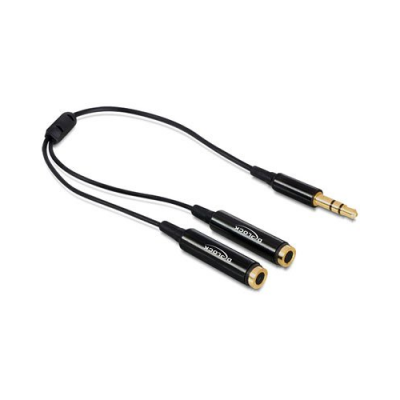 Doubleur audio stéréo Jack 3,5 mm - 25 cm - Noir