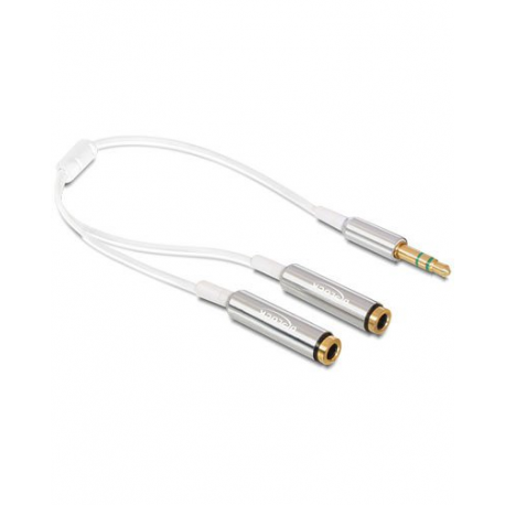 Doubleur audio stéréo Jack 3,5 mm - 25 cm - Blanc