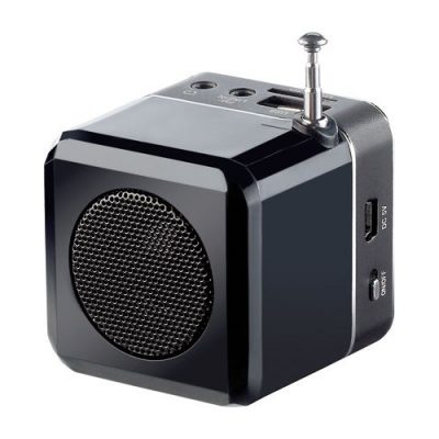Mini station lecteur MP3, radio FM, haut-parleur 3W et horloge - Noir