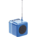 Mini station lecteur MP3, radio FM, haut-parleur 3W et horloge - Bleu