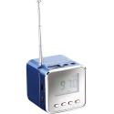 Mini station lecteur MP3, radio FM, haut-parleur 3W et horloge - Bleu