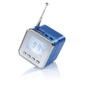 Mini station lecteur MP3, radio FM, haut-parleur 3W et horloge - Bleu