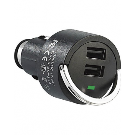 Chargeur USB pour allume-cigare 12v avec 2 ports USB 2,1A