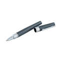 Stylo roller gris aluminium avec pince d'attache