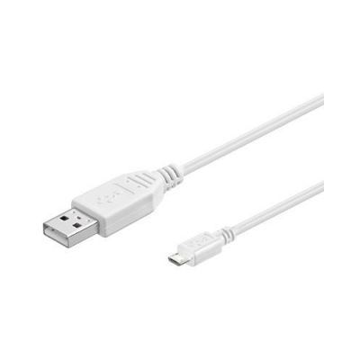 Câble USB mâle de type A vers micro USB Type B - 0,6 m - Blanc