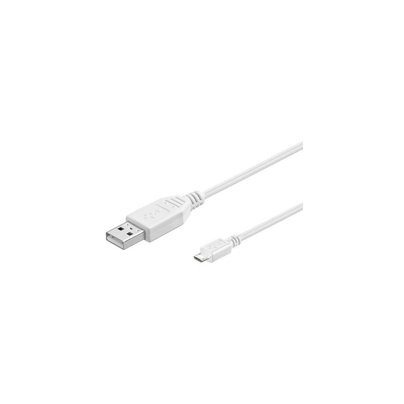 Câble Usb Mâle De Type A Vers Micro Usb Type B 06 M Blanc