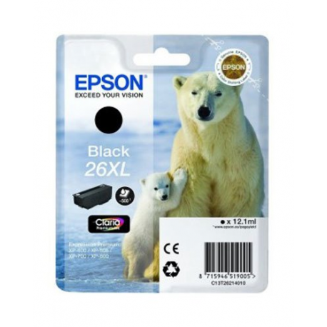 Cartouche originale Epson 26 Noir (Ours Polaire) Version XL