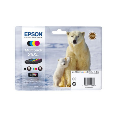 Pack de 4 cartouches XL originales Epson 26 (Ours Polaire)