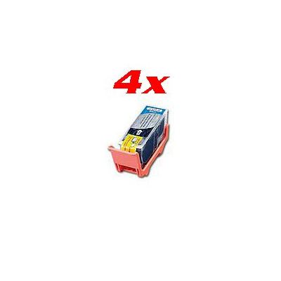 4 Cartouches - Color compatibles Canon PIXMA IP 4820 / 4850 / IX / MG etc. - Noir avec puce
