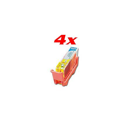 4 Cartouches - Color compatibles Canon PIXMA IP 4820 / 4850 / IX / MG etc. - Jaune avec puce