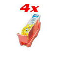 4 Cartouches - Color compatibles Canon PIXMA IP 4820 / 4850 / IX / MG etc. - Jaune avec puce