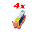 4 Cartouches - Color compatibles Canon gris avec puce