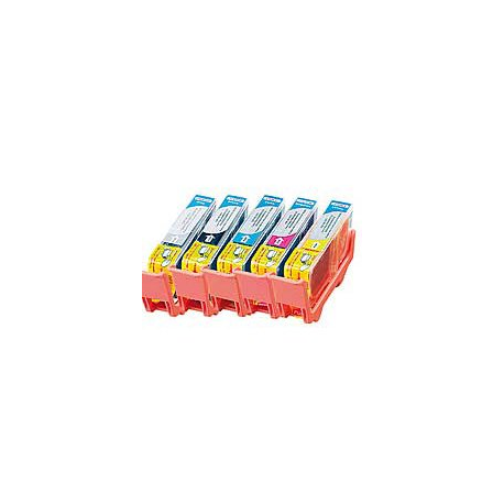 5 Cartouches - Color compatibles Color Pack avec puce