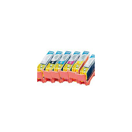 6 Cartouches - Color compatibles Color Pack avec puce