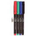 4 marqueurs CD bleu, rouge, vert et noir 1.0 mm + effaceur