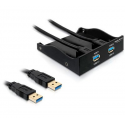Façade PC 2 ports USB 3.0 pour baie 3.5'' - DeLock n°20150