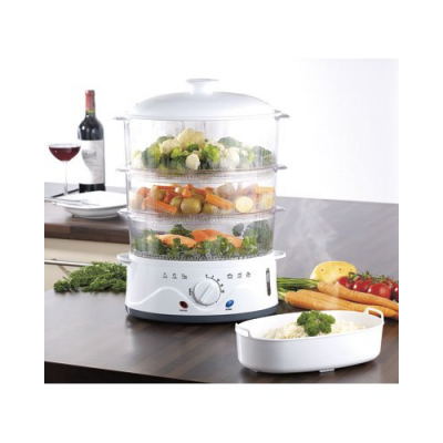 Cuiseur vapeur électrique multifonction avec 3 niveaux de cuisson - 900 W