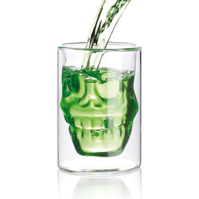 Verre à double paroi isolante effet Tête de Mort Lavable au lave-vaisselle - 40 cl